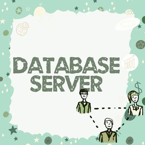 Beim Schreiben Von Text Database Server Verwendet Geschäftsidee Eine Datenbankanwendung — Stockfoto