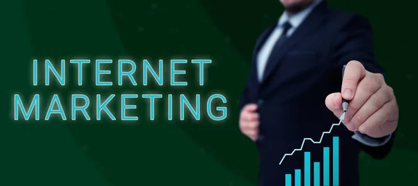 Inspiráló Szöveg Internet Marketing Internet Concept Online Commerce Networking Vállalkozói — Stock Fotó