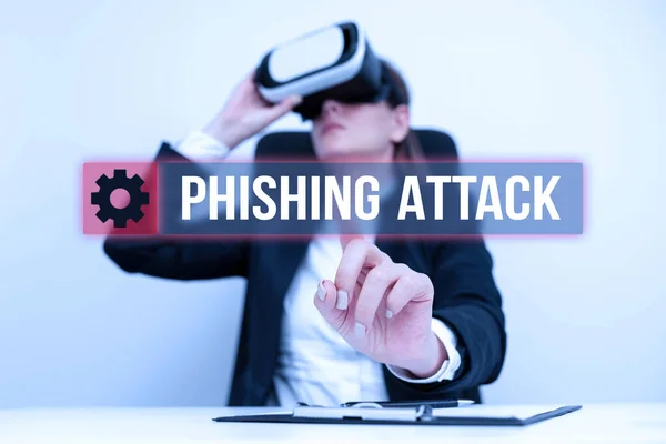 Psaní Textu Phishing Attack Business Koncept Snaží Získat Citlivé Důvěrné — Stock fotografie