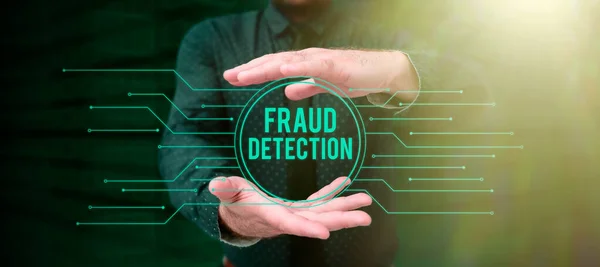 Sign Displaying Fraud Detection Word Identification Actual Expected Fraud Take — Stock Photo, Image