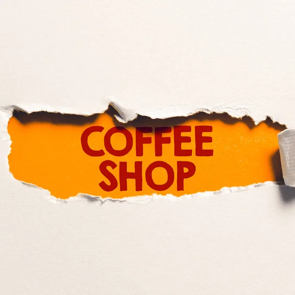 Inspiration Showing Sign Coffee Shop Conceptual Photo Small Informal Restaurant — Stock Photo, Image