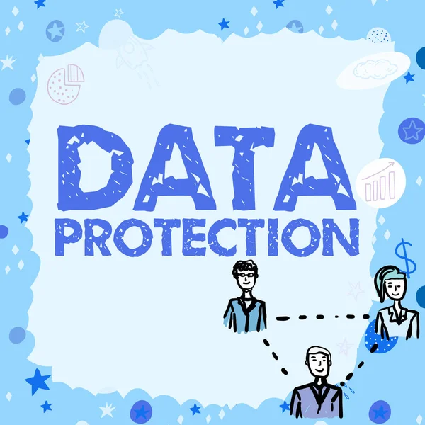Sinal Escrita Mão Proteção Dados Business Abordagem Controle Legal Sobre — Fotografia de Stock