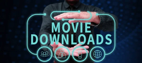 Szöveg Megjelenítése Movie Downloads Business Approach Transfers Entire Film Local — Stock Fotó