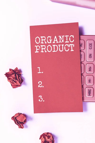 Kézírás Szöveg Organic Product Word Made Materials Produced Organic Agriculture — Stock Fotó