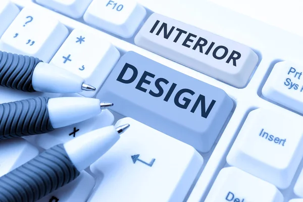 Text Sign Showing Interior Design Word Written Art Designing Interior — Stock Photo, Image