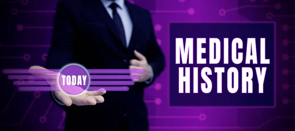 Tekst Bijschrift Presenteren Medische Geschiedenis Business Concept Een Record Van — Stockfoto