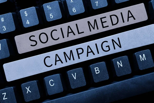 Text Zeigt Inspiration Social Media Kampagne Geschäftsidee Nutzung Sozialer Netzwerke — Stockfoto