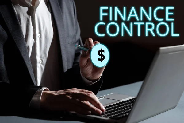 Handskrift Tecken Finance Control Affärsidé Förfaranden Som Genomförs För Att — Stockfoto