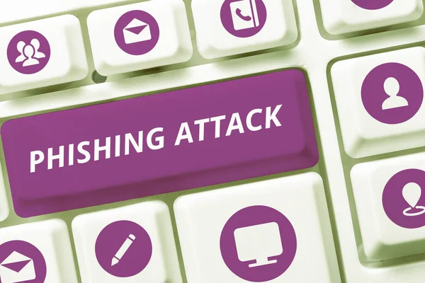 Metin Başlığı Phishing Attack Kavrama Anlamı Hassas Gizli Bilgi Edinme — Stok fotoğraf