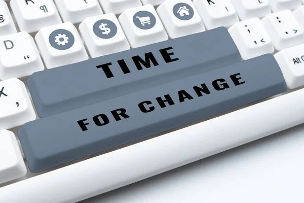 Hand Writing Sign Time Change Internet Concept Transition Grow Improve — Stock Photo, Image