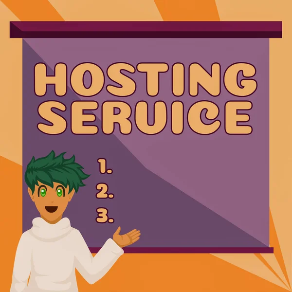 Logga Visar Hosting Service Affärsidé Tillhandahåller Tjänster För Webbplatsen Som — Stockfoto