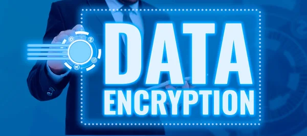 Skriva Textvisning Kryptering Data Affärsstrategi Konvertering Data Till Kod För — Stockfoto