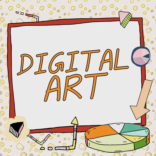 Znak Ręcznego Pisania Digital Art Word Wpisany Wykorzystanie Umiejętności Twórczej — Zdjęcie stockowe