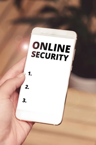 Wyświetlanie Koncepcyjne Bezpieczeństwo Online Business Approach Act Ensure Security Transactions — Zdjęcie stockowe