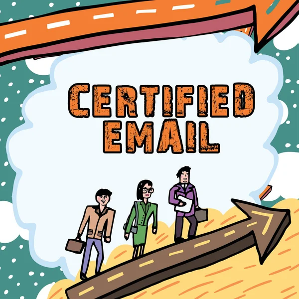 Panneau Affichant Email Certifié Internet Concept Email Dont Envoi Est — Photo
