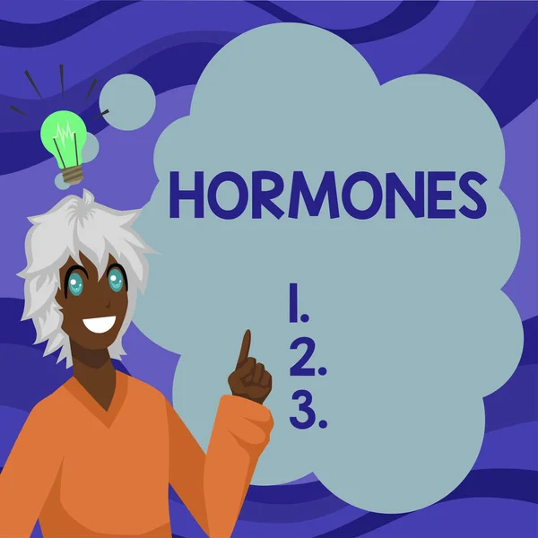 概念表示 Hormones Business概要生体内で生産される規制物質輸送組織液 — ストック写真