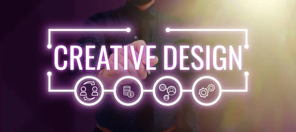 サインを示すインスピレーションクリエイティブデザイン ビジュアルコミュニケーションとコミュニケーションデザインのビジネスコンセプトサブセット — ストック写真