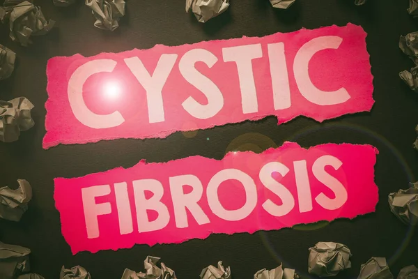 Text Bildtext Presenterar Cystisk Fibros Konceptfoto Ärftlig Sjukdom Som Påverkar — Stockfoto