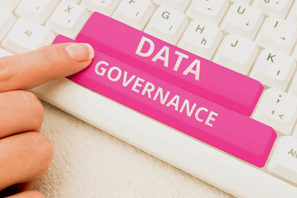 Firma Visualizzazione Dei Dati Governance Concetto Che Significa Gestione Generale — Foto Stock