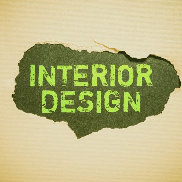 Cartello Che Mostra Interior Design Parola Arte Progettare Decorazione Interni — Foto Stock