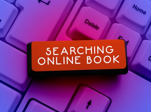 Konzeptionelle Anzeige Suche Online Buch Business Konzept Ressource Buch Das — Stockfoto