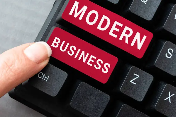 Légende Textuelle Présentant Modern Business Word Pour Système Économique Les — Photo