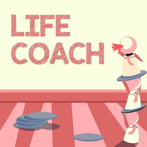 Sign Displaying Life Coach Word Írt Egy Személy Aki Tanácsot — Stock Fotó