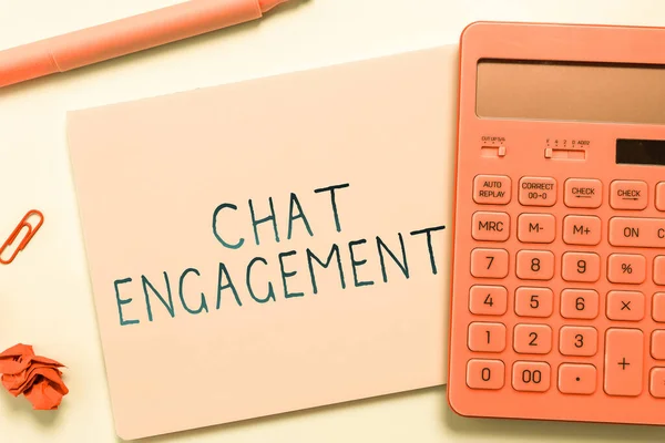 Firma Visualizzazione Chat Engagement Internet Concept Cliente Interagisce Direttamente Con — Foto Stock
