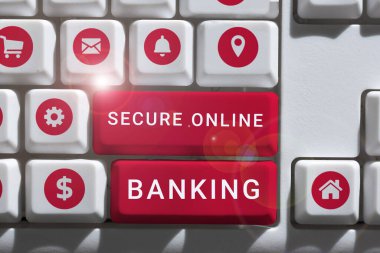 El yazısı metni Çevrimiçi Bankacılık, İş Fikri İnternet üzerinden hesapları yönetmek için güvenli bir yol