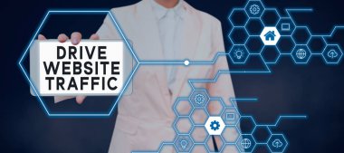 Kavramsal ekran sürücüsü web sitesi trafiği, İnternet Konsepti İş sitesine gelen ziyaretçi sayısını artırır