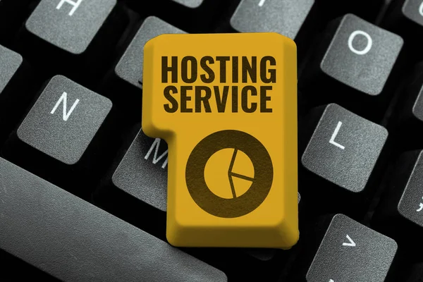 Fogalmi Megjelenítés Hosting Service Üzleti Ötlet Nyújt Szolgáltatásokat Honlapon Látható — Stock Fotó