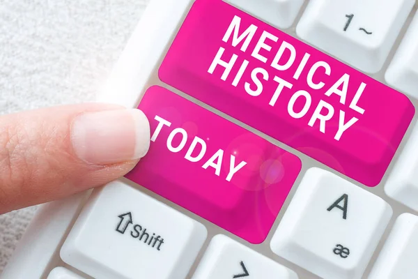 表明病史 商业概念的标志一个人的病史和医疗记录 — 图库照片