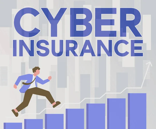 사이버 Cyber Insurance 메시지 케이스는 인터넷 위험으로부터 비즈니스 사용자를 — 스톡 사진