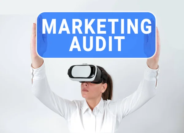 Handwriting Text Marketing Audit Business Showcase Examination Analysis Marketing Activities — Stock Photo, Image