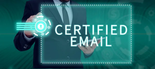 Εγγραφείτε Εμφανίζονται Certified Email Business Showcase Email Του Οποίου Αποστολή — Φωτογραφία Αρχείου