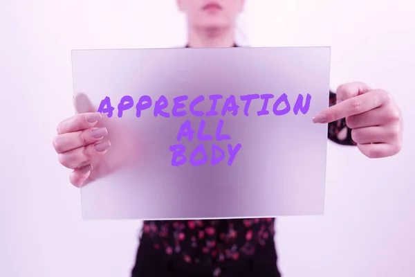 Text Showing Inspiration Appreciation All Body Word Written Appreciation Person — Stock Photo, Image
