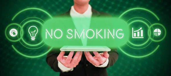 Szöveg Megjelenítése Dohányzás Nélkül Üzleti Ötlet Dohányzás Használata Tilos Ezen — Stock Fotó