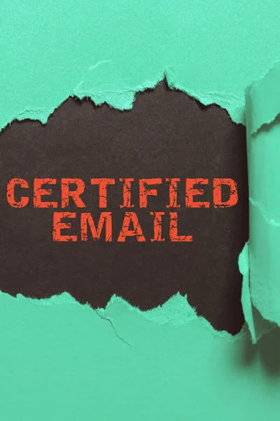 Writing displaying text Certified Email, Conceptual photo email whose sending is certified by a neutral thirdparty