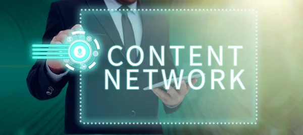 Sign Display Content Network Business Concept Eine Gruppe Von Websites — Stockfoto