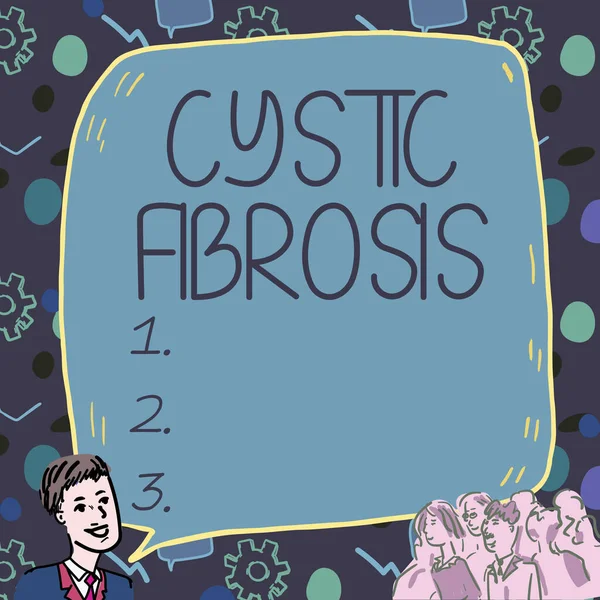 Tekenen Weergeven Van Cystische Fibrose Zakelijke Aanpak Een Erfelijke Aandoening — Stockfoto