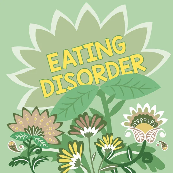 徴候を示すインスピレーション 食べる障害 不規則な食事習慣によって特徴付けられる病気のための言葉 — ストック写真