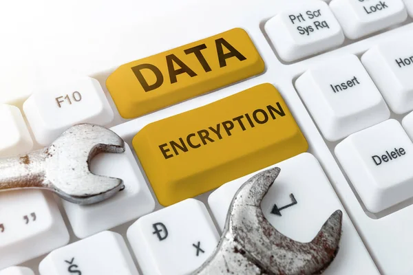 디스플레이 데이터 암호화 Data Encryption Internet Concept Conversion Data Code — 스톡 사진