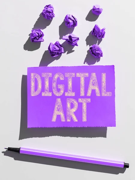 Znak Wyświetlający Digital Art Internet Concept Wykorzystanie Umiejętności Twórczej Wyobraźni — Zdjęcie stockowe