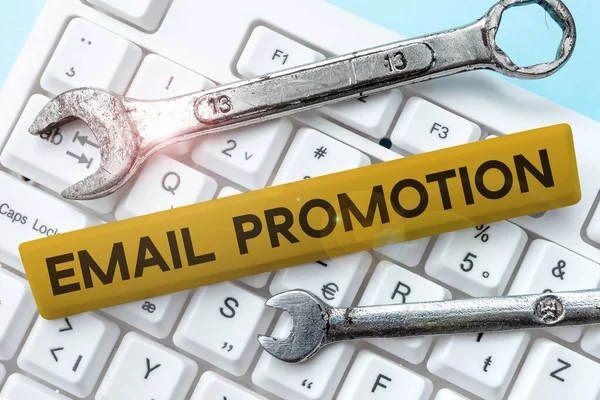 Didascalia Concettuale Email Promotion Internet Concept Trasmissione Commerciale Che Offre — Foto Stock