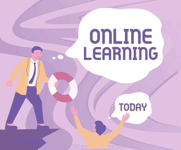 온라인 Online Learning 인터넷을 기반으로 아이디어 — 스톡 사진