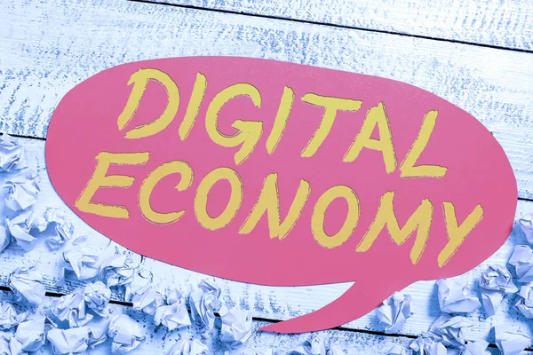 Schreiben Von Textanzeigen Digitale Wirtschaft Internet Konzept Wirtschaftliche Aktivitäten Die — Stockfoto