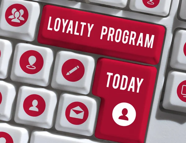 Tekst Met Inspiratie Loyaliteitsprogramma Business Overview Marketing Inspanningen Die Prikkels — Stockfoto