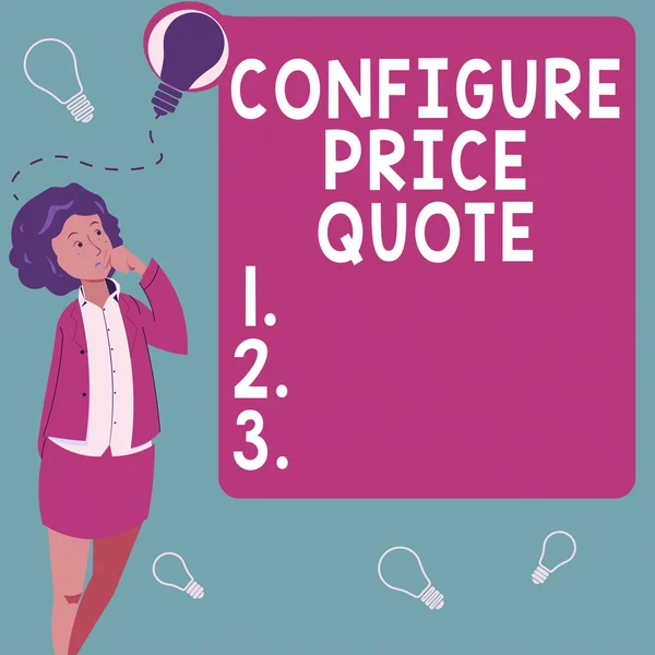 Hand Writing Sign Configure Price Quote Concept Meaning Software Use — Stock Photo, Image
