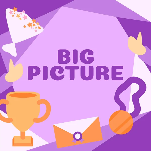 Tekenen Weergeven Van Big Picture Business Aanpak Belangrijkste Feiten Bepaalde — Stockfoto