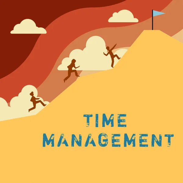 展示时间管理 业务展示时间表的签名计划 以在截止日期前完成工作 — 图库照片